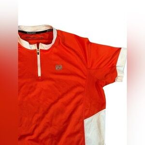 NISHIKI Short Sleeve Cycling Jersey - Mens Size Large - Orange and White
